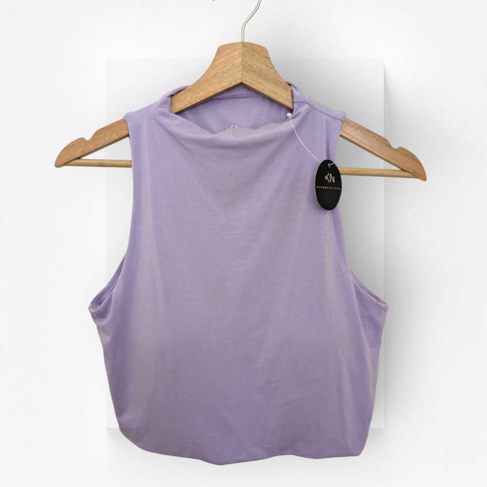 Klassy Network Mock Neck Brami NWT Cropped Solid Lavender Large